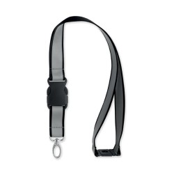 Lanyard réfléchissant  en RPETCouleur:Noir