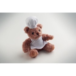 Ours en peluche chef cuisinierCouleur:Blanc