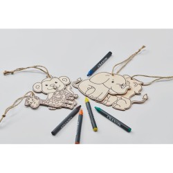 Suspensions à colorier en boisCouleur:Blanc