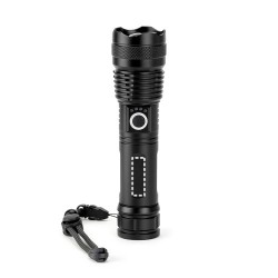  Lampe torche rechargeable de 10 W en aluminium (100% rAL)Couleur:Noir