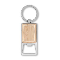  Porte-clés rectangulaire en fer avec décapsuleurCouleur:Naturel