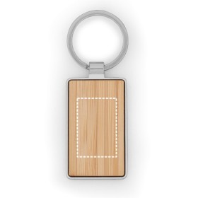  Porte-clés rectangulaire en zinc et bambouCouleur:Naturel