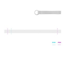  Lanyard courte pour sublimation en polyester recyclé (100% rPET) avec anneauCouleur:301 - Blanc
