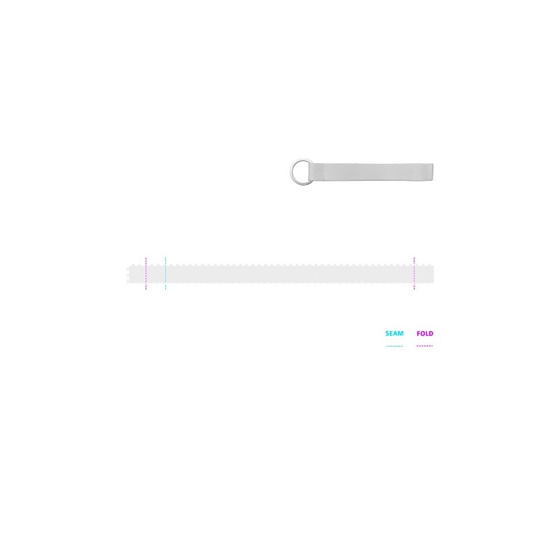  Lanyard courte pour sublimation en polyester recyclé (100% rPET) avec anneauCouleur:301 - Blanc