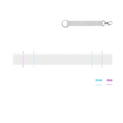  Lanyard courte en polyester pour sublimation avec anneau et mousquetonCouleur:301 - Blanc