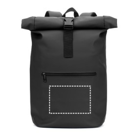 Sac à dos à enroulement en PU avec poche pour ordinateur portable 16 pouces