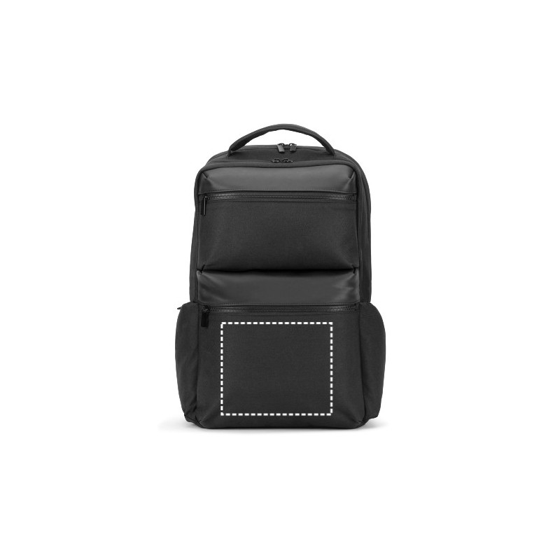  Sac à dos en sergé recyclé et déperlant avec deux grandes pochesCouleur:Noir