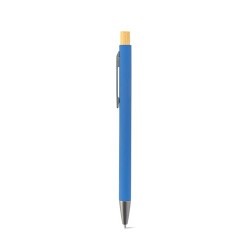  Stylo à bille en aluminium recyclé (100 % rAL), avec finition en caoutchoucCouleur:Bleu