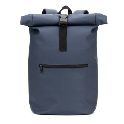  Sac à dos à enroulement en PU avec poche pour ordinateur portable 16 poucesCouleur:Bleu