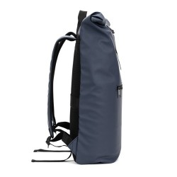  Sac à dos à enroulement en PU avec poche pour ordinateur portable 16 poucesCouleur:Bleu