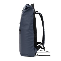  Sac à dos à enroulement en PU avec poche pour ordinateur portable 16 poucesCouleur:Bleu