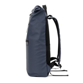  Sac à dos à enroulement en PU avec poche pour ordinateur portable 16 poucesCouleur:Bleu