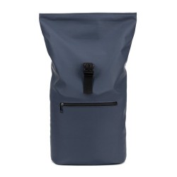  Sac à dos à enroulement en PU avec poche pour ordinateur portable 16 poucesCouleur:Bleu