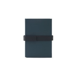  Bloc-notes A5 en PU (50% recyclé) avec deux blocsCouleur:Bleu