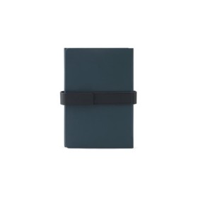  Bloc-notes A5 en PU (50% recyclé) avec deux blocsCouleur:Bleu