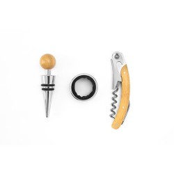  Set à vin en bambou et acier inoxydableCouleur:Naturel