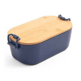  Boîte en PP hermétique avec couvercle en bambouCouleur:Bleu marine