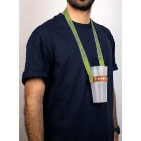  Lanyard et support de gobelet pour sublimation en polyesterCouleur:301 - Blanc