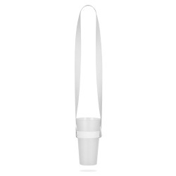  Lanyard de sublimation en polyester avec support de gobelet élastiqueCouleur:301 - Blanc