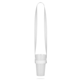  Lanyard de sublimation en polyester avec support de gobelet élastiqueCouleur:301 - Blanc