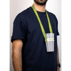  Lanyard de sublimation en polyester avec support de gobelet élastiqueCouleur:301 - Blanc