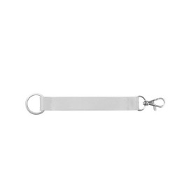  Lanyard courte en polyester pour sublimation avec anneau et mousquetonCouleur:301 - Blanc