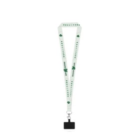  Lanyard de sublimation en polyester recyclé (100% rPET) avec mousquetonCouleur:301 - Blanc