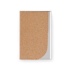  Set composé d'un porte-cartes et d'un porte-clés, tous deux en métal et en liègeCouleur:Naturel