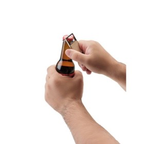  Porte-clés rectangulaire en fer avec décapsuleurCouleur:Naturel