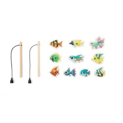  Jeu de pêche composé de 10 poissons en bois, idéal pour les enfantsCouleur:Naturel