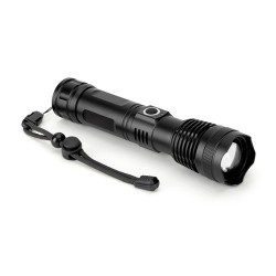  Lampe torche rechargeable de 10 W en aluminium (100% rAL)Couleur:Noir