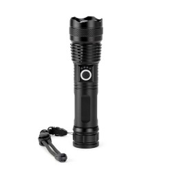 Lampe torche rechargeable de 10 W en aluminium (100% rAL)Couleur:Noir