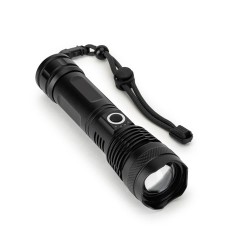  Lampe torche rechargeable de 10 W en aluminium (100% rAL)Couleur:Noir