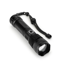  Lampe torche rechargeable de 10 W en aluminium (100% rAL)Couleur:Noir