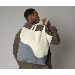 Sac shopping imprimé vagueCouleur:Natural/Black