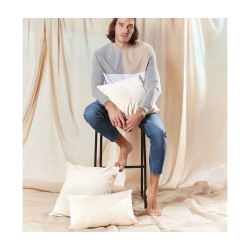 Housse de coussin en coton commerce équitableCouleur:LIGHT GREY