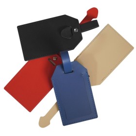 Porte-étiquette bagage cuir régénéré