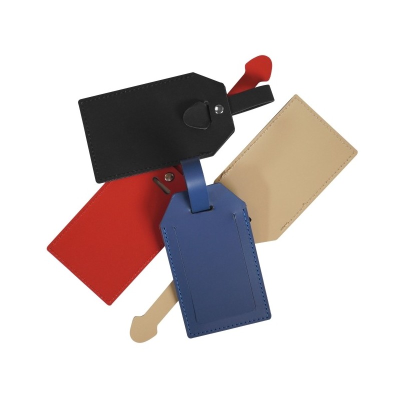 Porte-étiquette bagage cuir régénéré