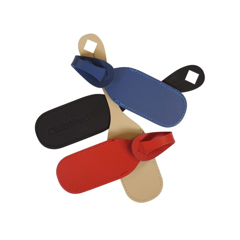 Porte-étiquette bagage cuir régénéré