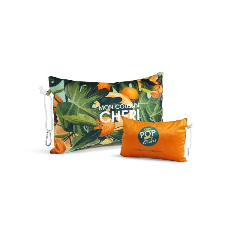 Coussin de voyage polyester recyclé 170g (toucher velours)