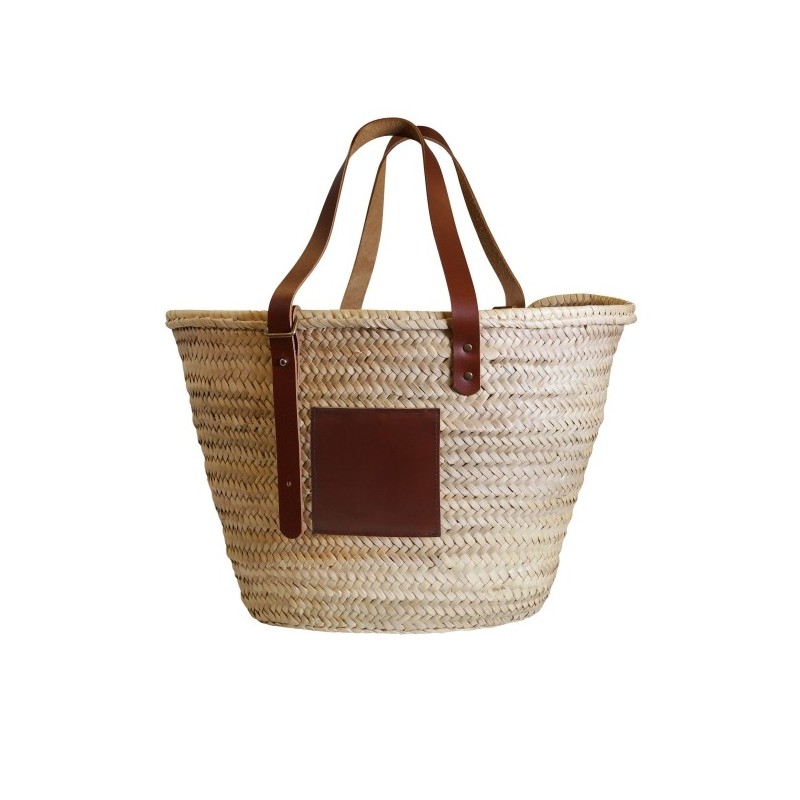 Grand panier anses cuir*