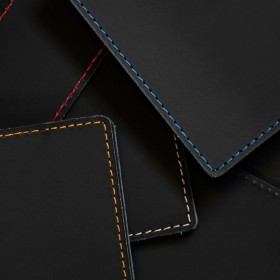 Porte-cartes double cuir régénéré