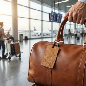 Porte-étiquette bagage liège