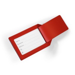 Porte-étiquette bagage cuir régénéré