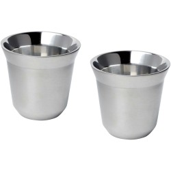 Ensemble de tasses à espresso en acier inoxydable Duo de 80 ml certifié RCSCouleur:Argent