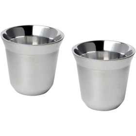 Ensemble de tasses à espresso en acier inoxydable Duo de 80 ml certifié RCSCouleur:Argent