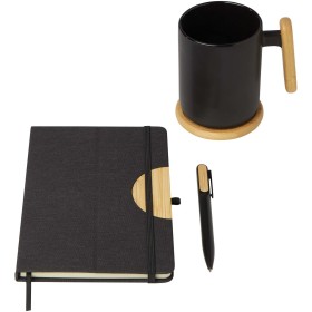 Coffret cadeau Laura avec carnet à couverture rigide A5 et stylo billeCouleur:Noir