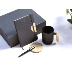 Coffret cadeau Laura avec carnet à couverture rigide A5 et stylo billeCouleur:Noir