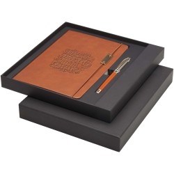 Ensemble Legato comprenant carnet A5, stylo bille et stylo rollerCouleur:Marron