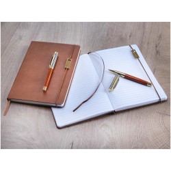 Ensemble Legato comprenant carnet A5, stylo bille et stylo rollerCouleur:Marron